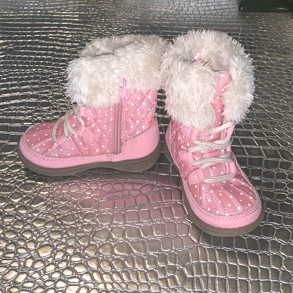 Carter’s Pink polkadot boots